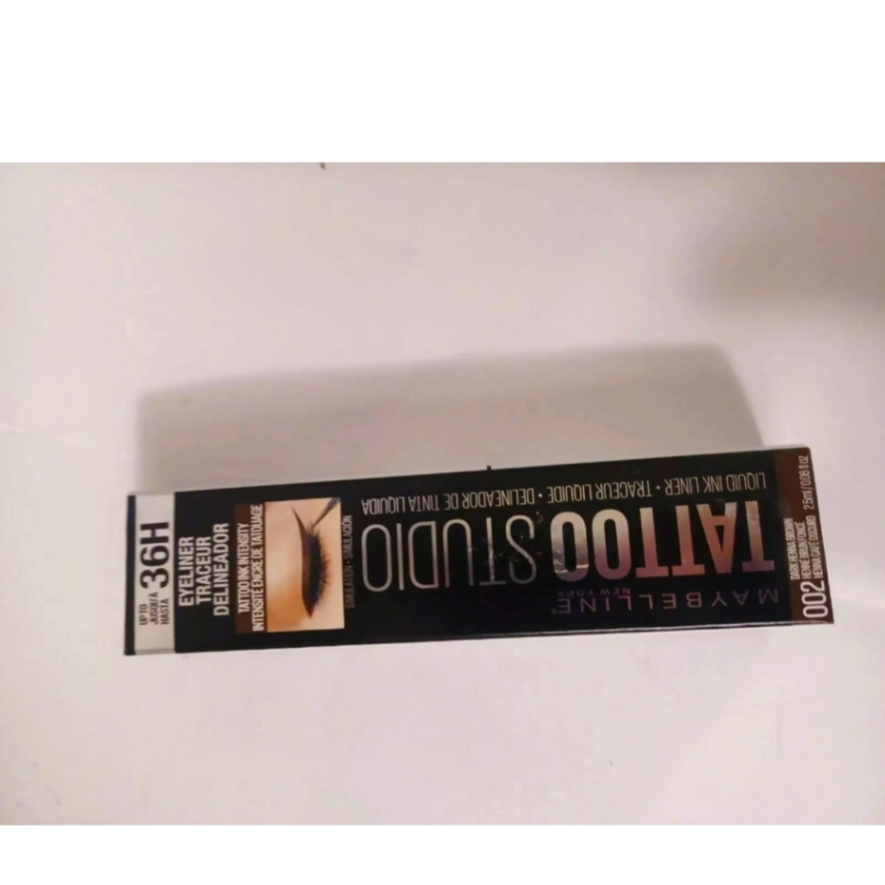 MAYBELLINE Tattoo Studio Liquid Eye Liner # 002 Dark Henna Brown New In Box